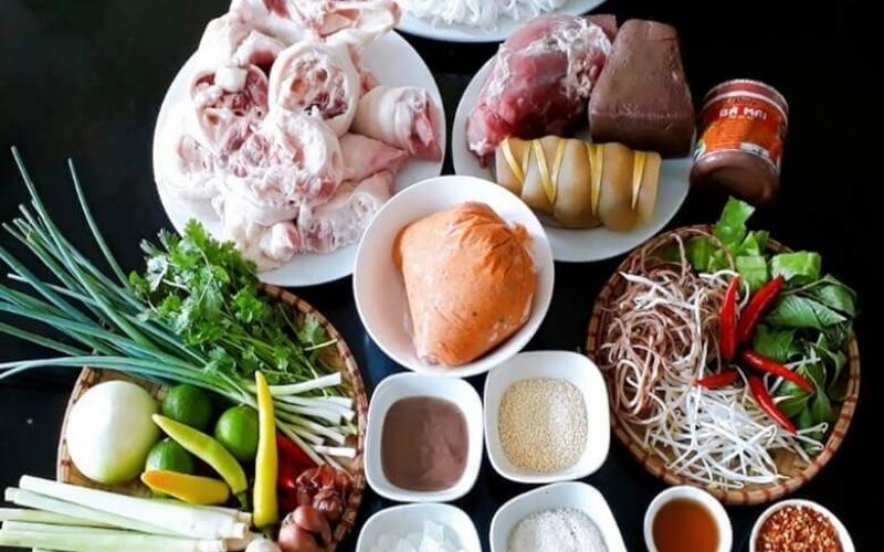 Nguyên liệu nấu Bún Bò Huế