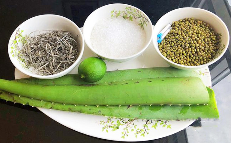 Các bước cách Nấu Chè Đậu Xanh Nha Đam Phổ Tai