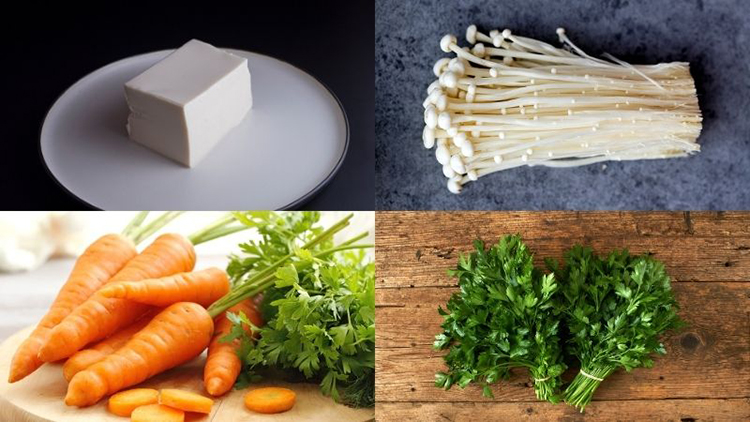 Các bước cách làm món đậu phụ sốt nấm kim châm