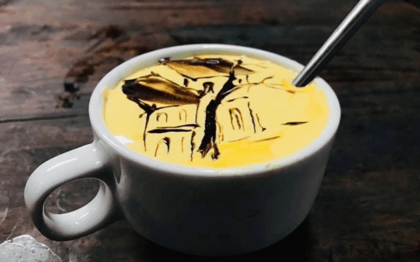 cà phê trứng đá ly thủy tinh mát lạnh