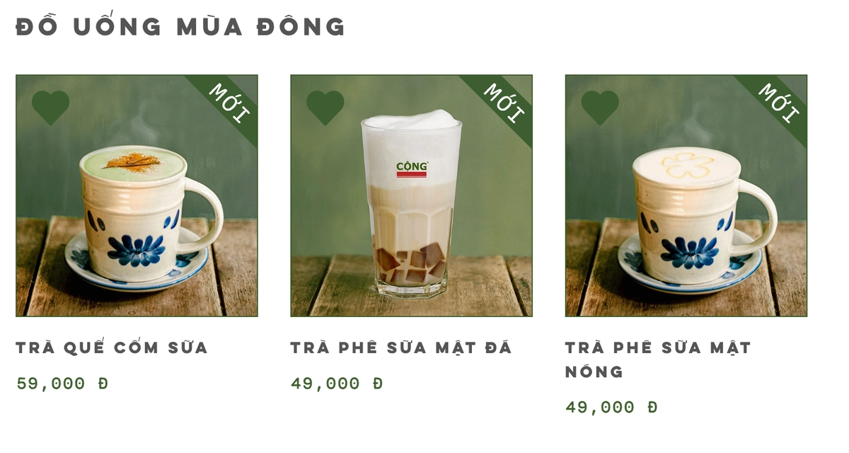 nội thất gỗ tông xanh quân đội của Cộng Cà Phê