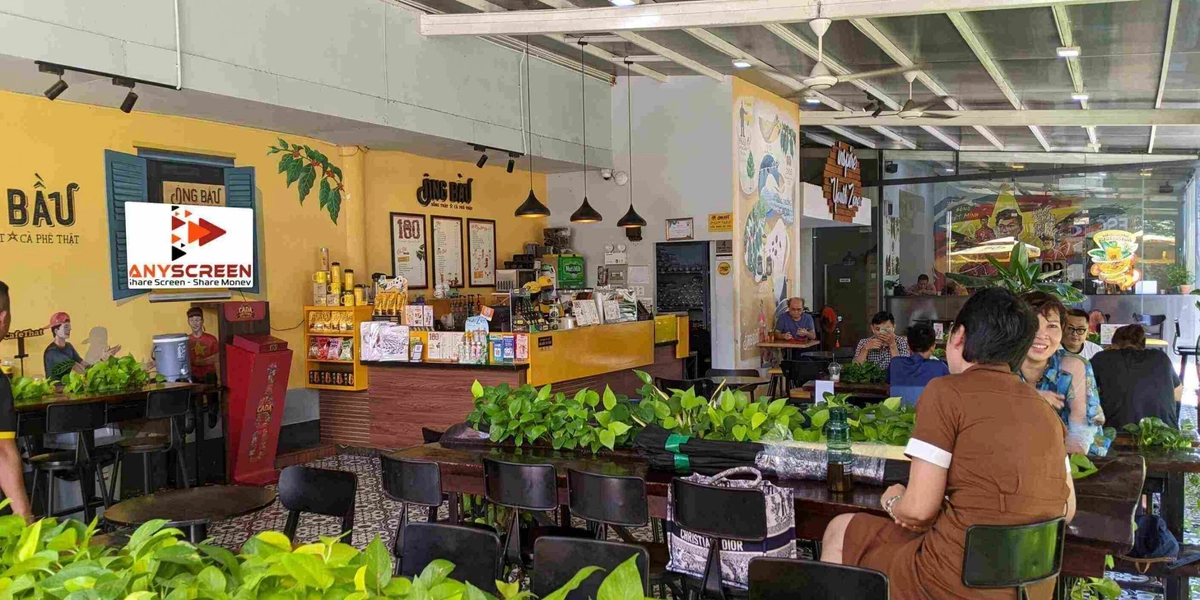 cửa hàng Ông Bầu nhận diện thương hiệu nổi bật