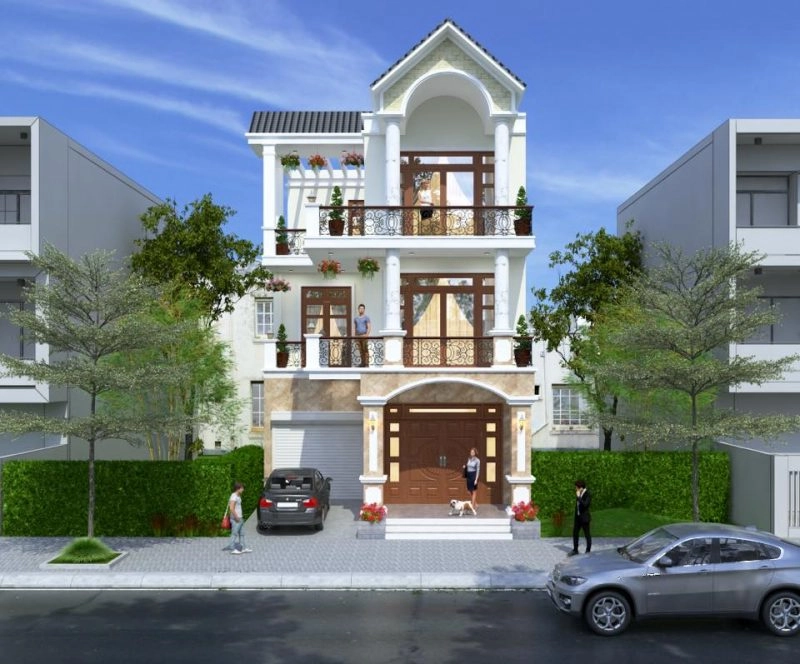 phối cảnh 3D cửa hàng Kafa Cafe nhiều diện tích