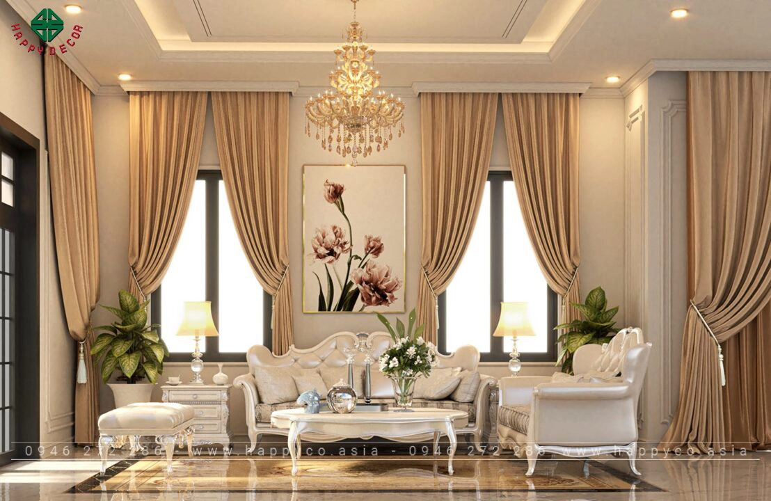 phối cảnh nội thất sang trọng của Cafe VIP