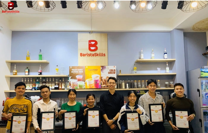 quy trình pha chế tiêu chuẩn barista Cafe VIP