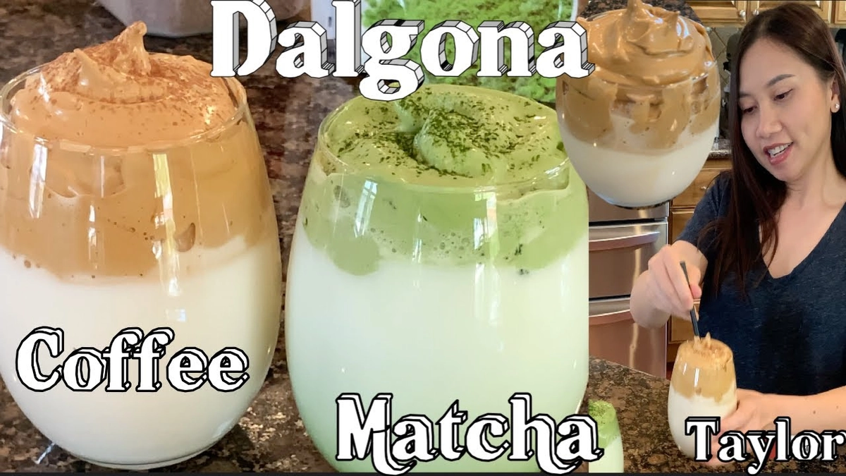 cà phê bọt biển vị cacao matcha caramel