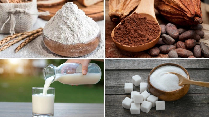 cafe trứng cacao rắc bột mịn hấp dẫn