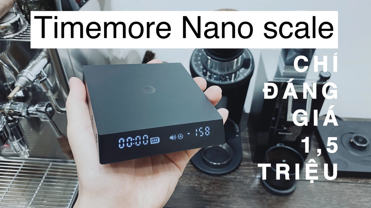 Cân điện tử Timemore đo chuẩn công thức cà phê