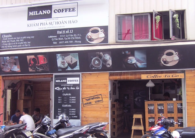 checklist mở quán Milano Coffee dán trên tường