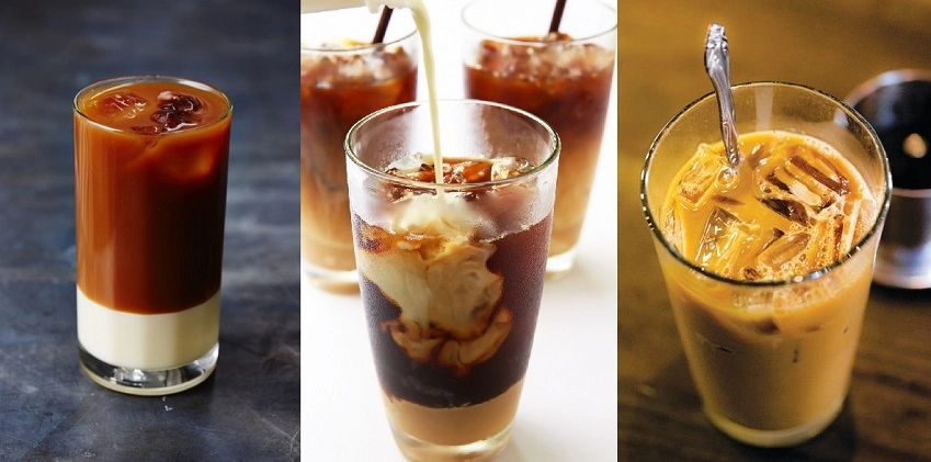 đá viên to kèm ly legend cafe sữa đá mát lạnh
