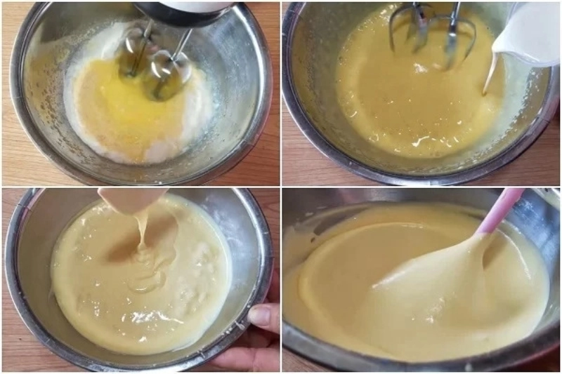 đánh kem trứng gà ta bông mịn cốc thủy tinh