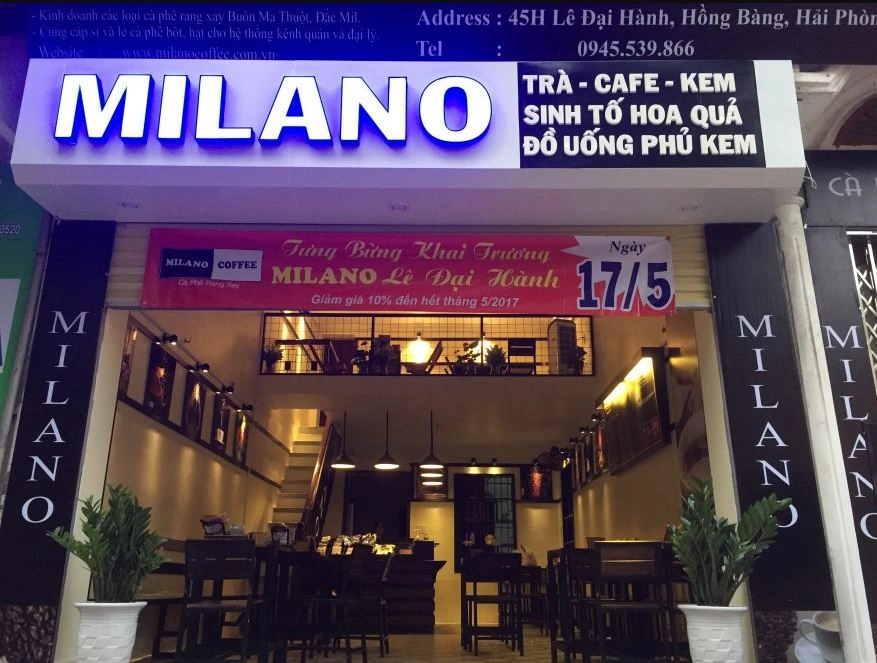 dự toán mở quán Milano Coffee theo quy mô