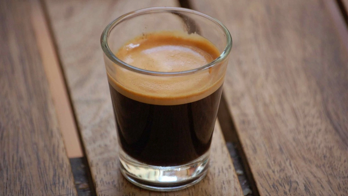 espresso cà phê trứng shot nâu bóng