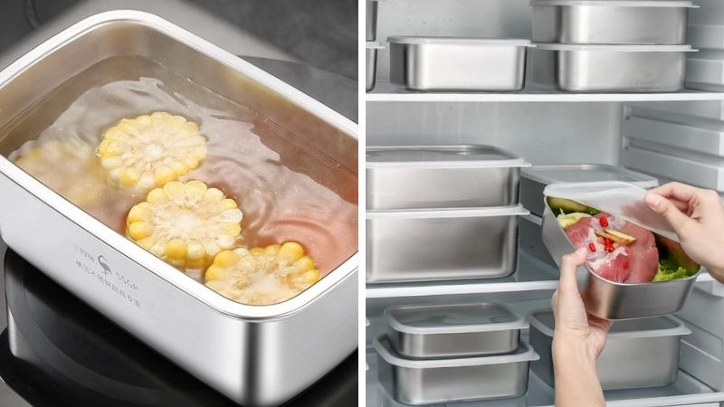 Hộp thủy tinh đựng bọt Dalgona trong tủ lạnh