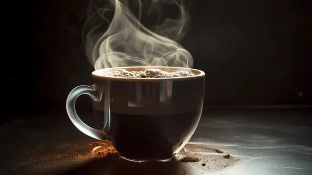 ly cà phê trứng nóng bốc khói sánh mịn