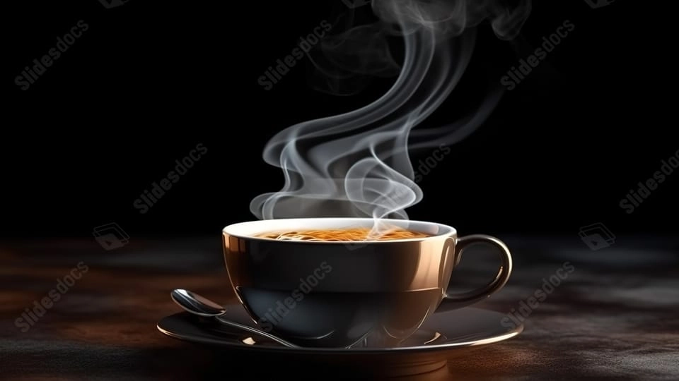 ly cà phê trứng sánh mịn bốc khói