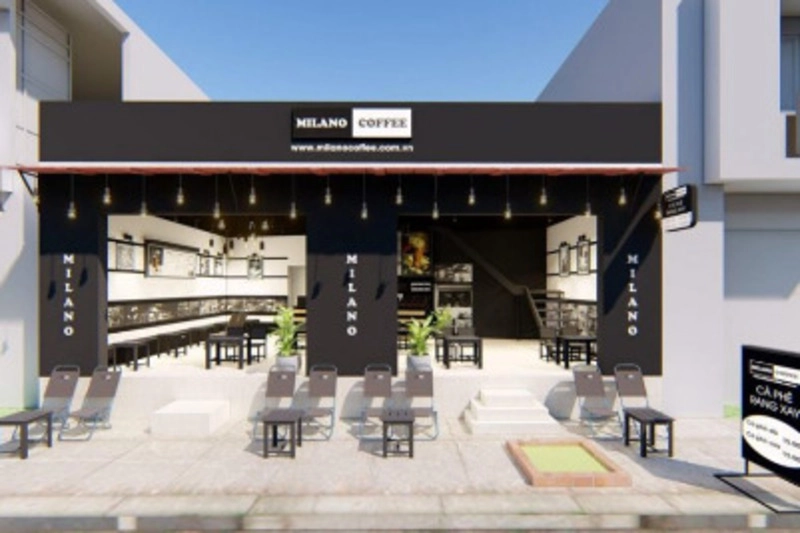 quán cà phê Milano góc phố đông khách