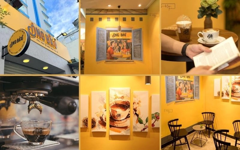 quán cà phê Ông Bầu đông khách giờ cao điểm