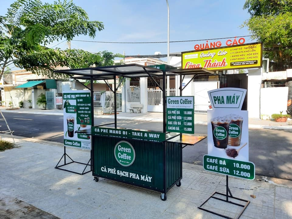 quầy nhượng quyền cafe mang đi giờ cao điểm
