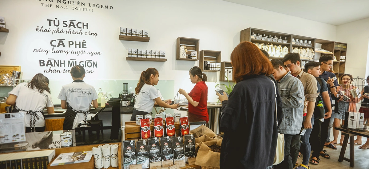 quy trình mở quán Trung Nguyên E Coffee minh họa