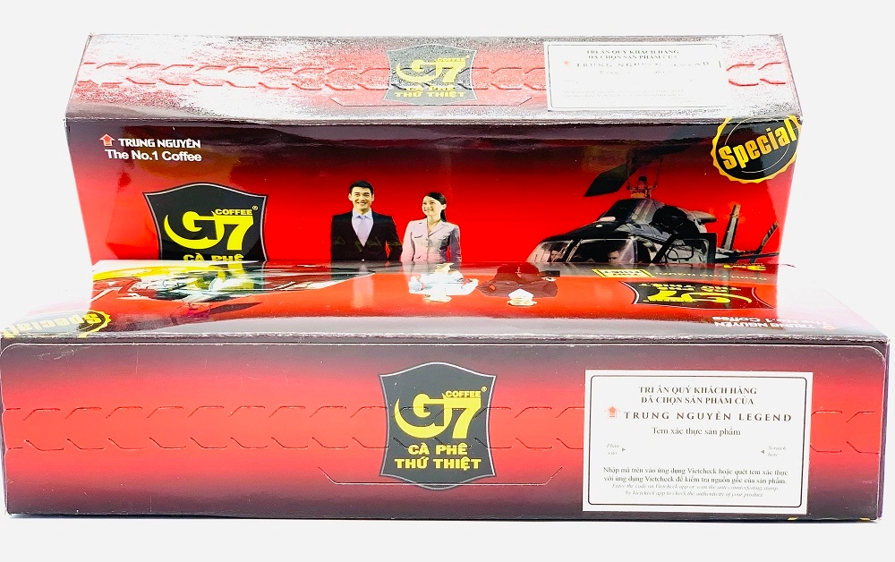 Tem chống giả Trung Nguyên trên hộp G7 3in1