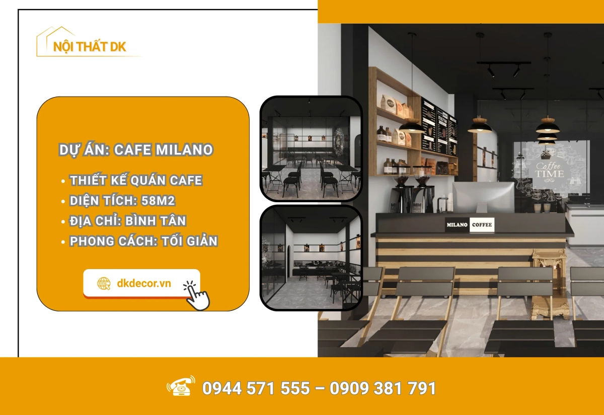 thiết kế quán Milano tối ưu lưu lượng