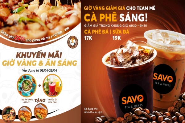 thông báo khuyến mãi cà phê phố trên điện thoại