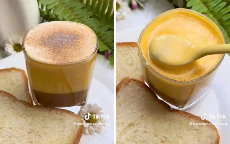 thưởng thức cà phê trứng bên cửa sổ